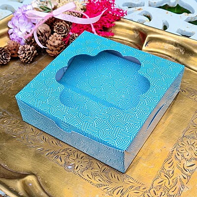 Box Bazaar | Platform Box Mast Blue (Window) – Elegant Packaging for Chocolates and Jewelry