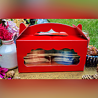 Box Bazaar | 2 Jar Box (Red) – Elegant Packaging for Jars and Cupcakes