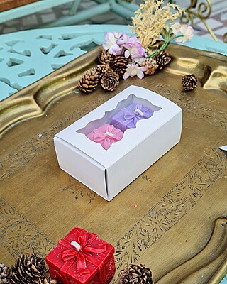 White 2 Cavity Box - best for chocolates and laddoo candles.