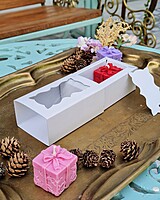 White 2 Cavity Box - best for chocolates and laddoo candles.