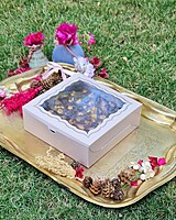 4 Pc Brownie Box with Window - Beige Foil 320 GSM 4 Pc Brownie Box with Window - Beige Foil 320 GSM