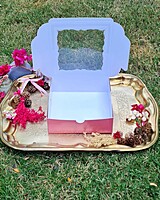 dark-pink-gold-foil-bakery-box-bulk-supplier